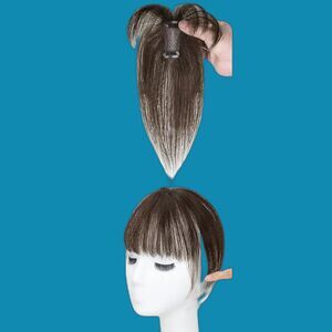 NIB Nayoo Dark Brown 100% Human Hair Clip In Bangs